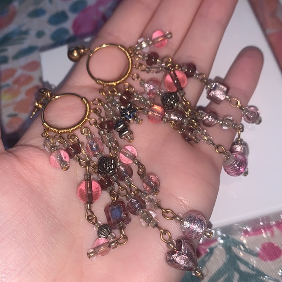 Murano Glass Dangle Earrings - Picture 5 of 7